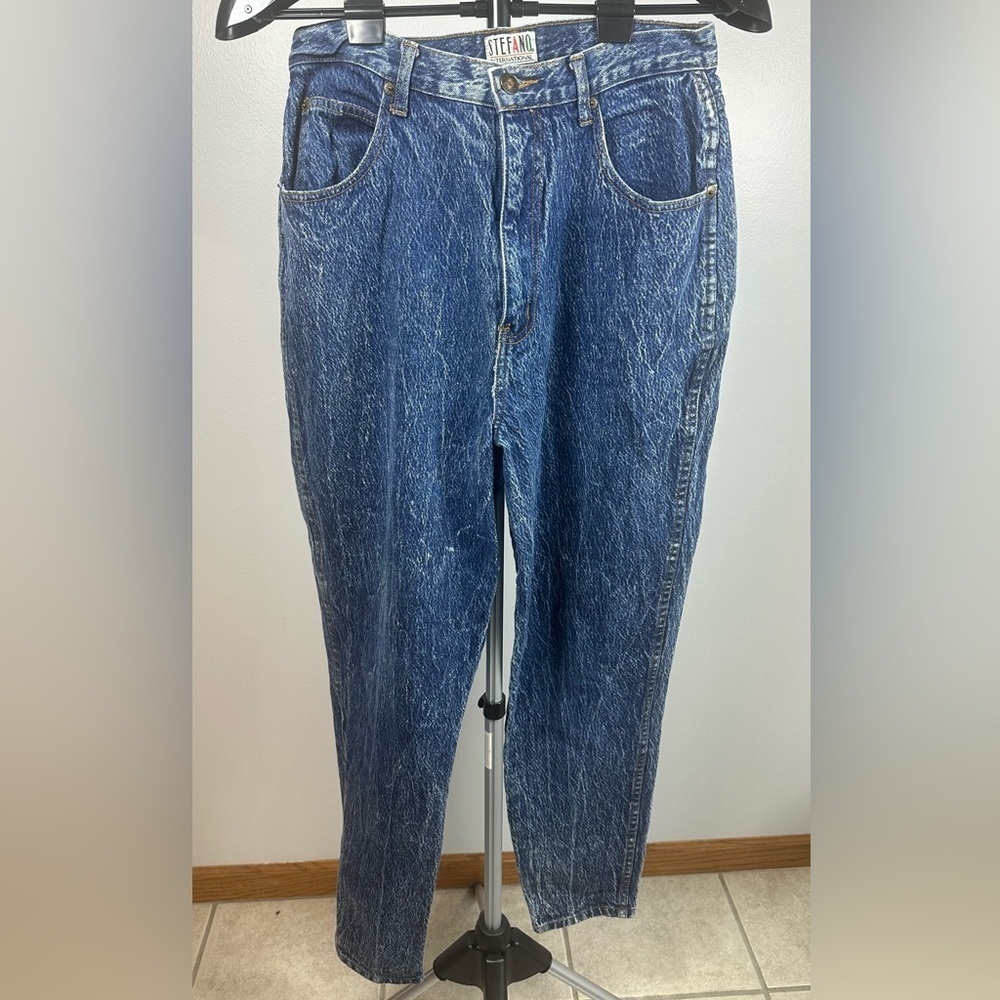Vintage 80s Stefano International High Rise Denim Jeans Acid Wash size 16